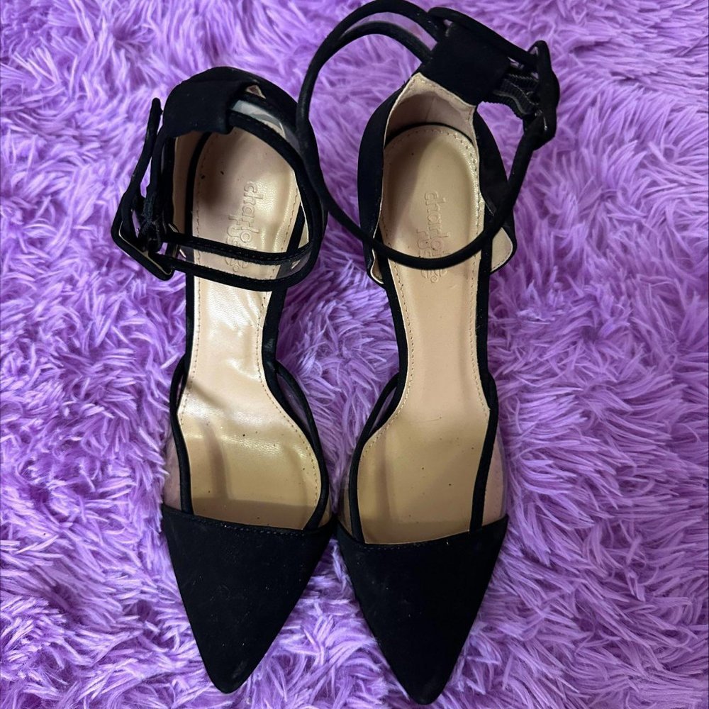 CHARLOTTE RUSSE STILETTO HEELS WITH ANKLE STRAP- SIZE 8